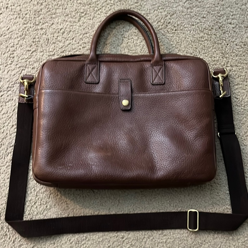 Mark and Graham Leather Briefcase Bag Brown
